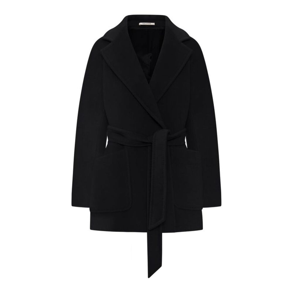 Tagliatore Women Short Belted Wool-Silk Blend Coat